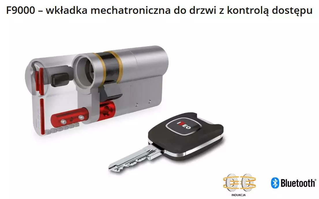 F9000 - wkładka mechatroniczna do drzwi z kontrolą dostępu